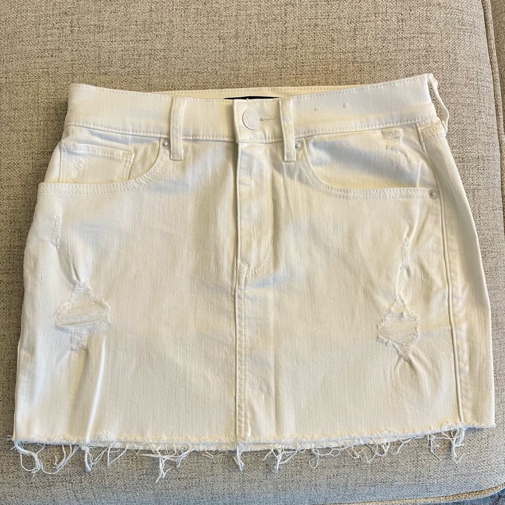 Express White Denim Skirt